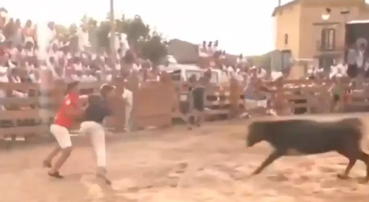 فيديو صادم يوثّق لحظة سحب مراسل إلى حلبة مصارعة الثيران ومهاجمته على الهواء مباشرة!