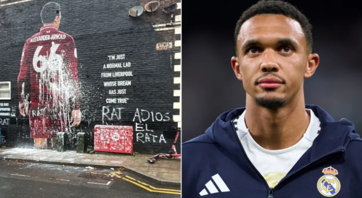 "وداعا أيها الخائن!".. جماهير ليفربول تخرب جدارية أرنولد