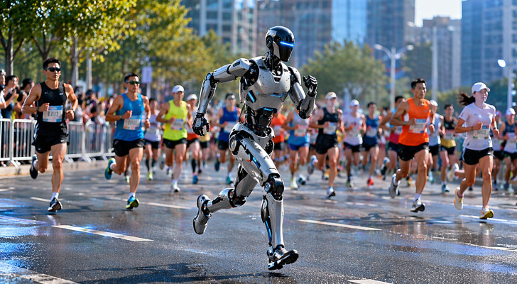 حققت رقم قياسي عالمي.. روبوتات بشرية تتجاوز عدائين محترفين في ماراثون بالصين!
